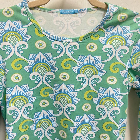 J. McLaughlin Blue Scroll Pattern Blouse - Picture 4 of 10